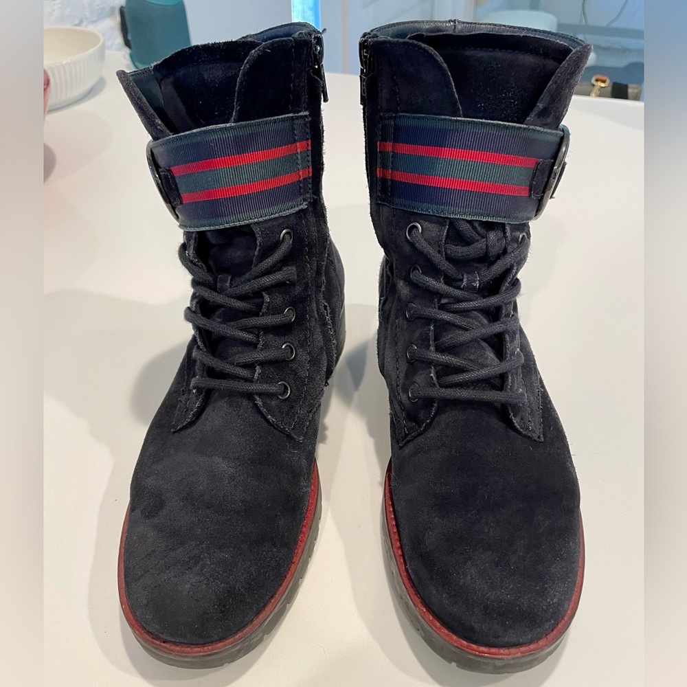 Paul Green Navy Suede Boots, US 7.5